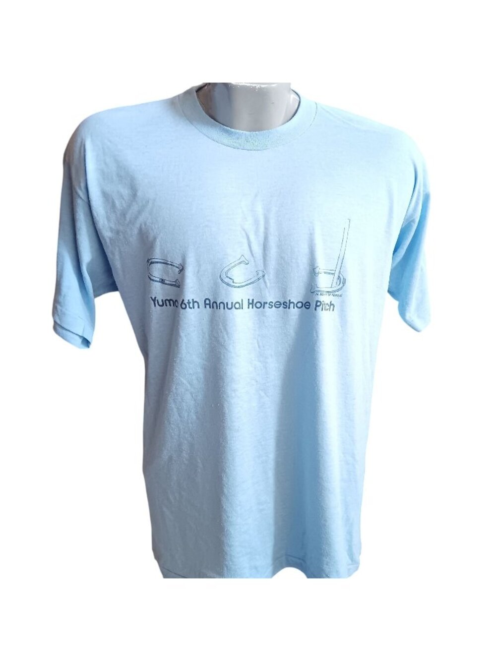 True Vintage T-shirt XL Yuma Colorado Horseshoe Pitch Single Stitch Healthknit